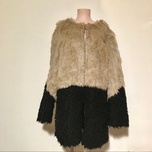 ASOS Shag Faux Fur Coat, sz 14, gently worn.